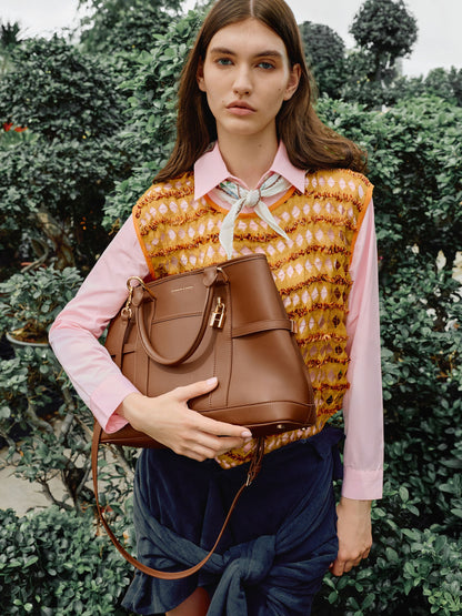 Scottie Tote Bag - Chocolate | CHARLES & KEITH