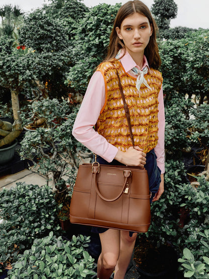 Scottie Tote Bag - Chocolate | CHARLES & KEITH