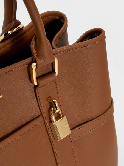 Scottie Tote Bag - Chocolate | CHARLES & KEITH