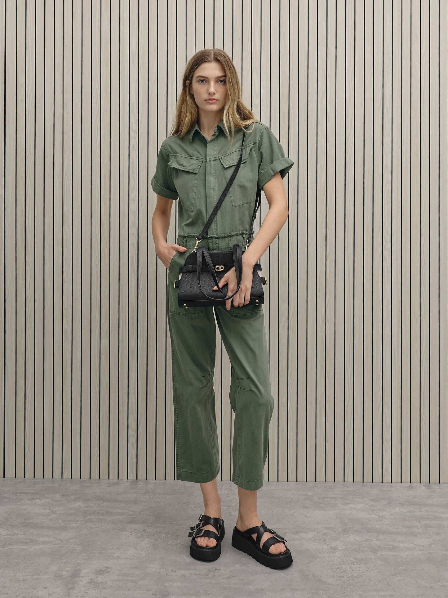 Aubrielle Belted Shoulder Bag - Black | CHARLES & KEITH