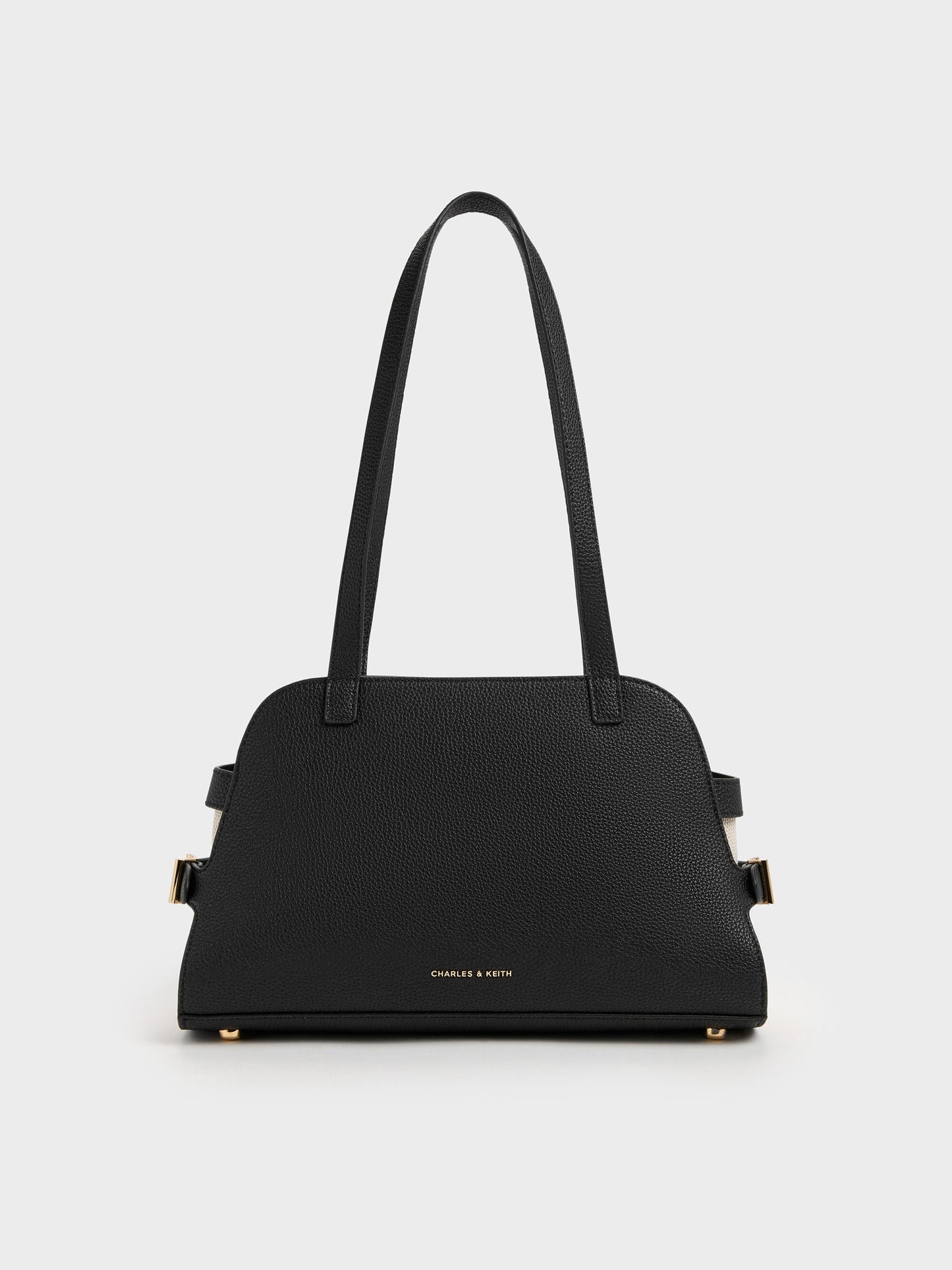 Aubrielle Belted Shoulder Bag - Black | CHARLES & KEITH