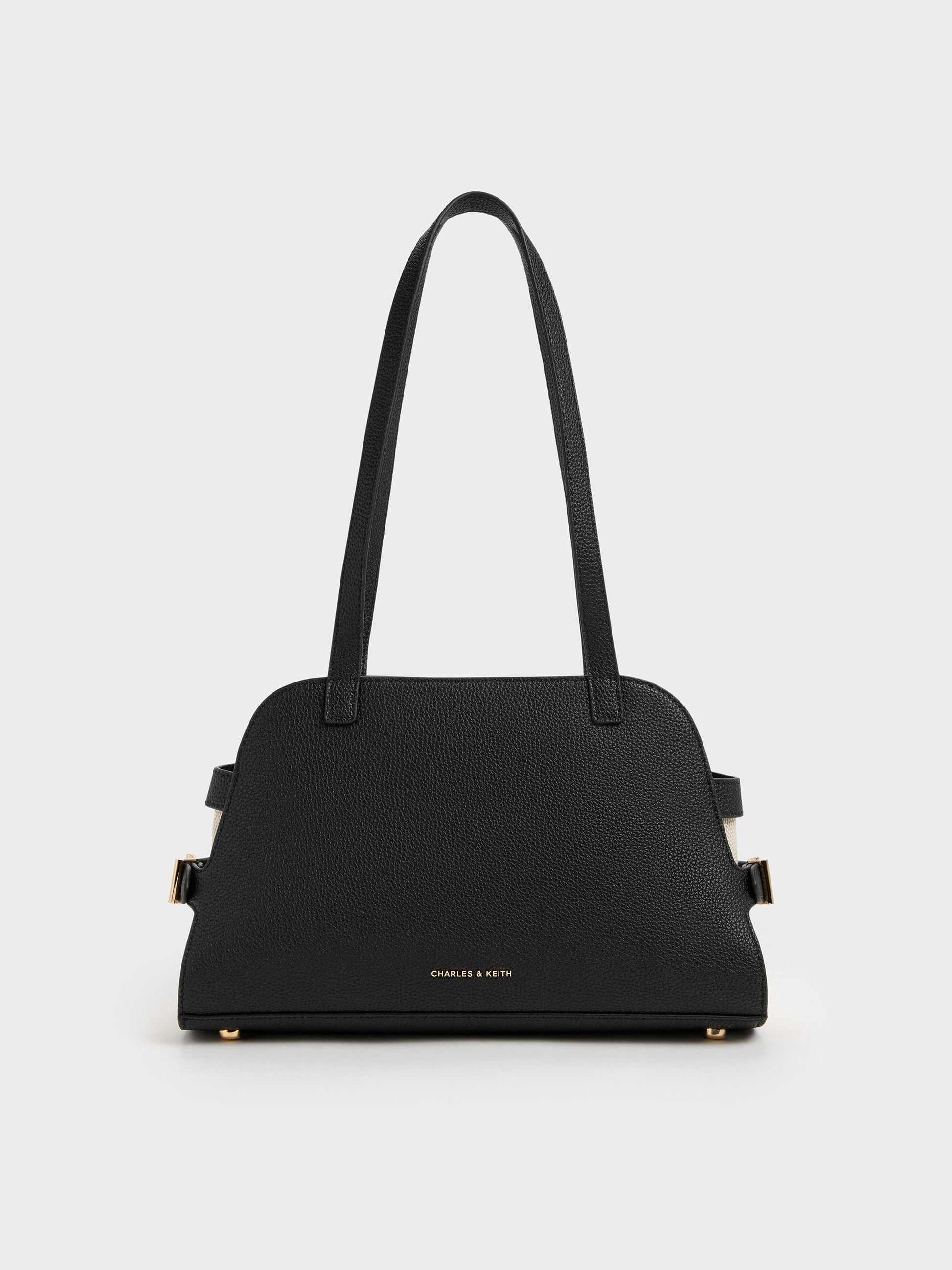 Aubrielle Belted Shoulder Bag - Black | CHARLES & KEITH