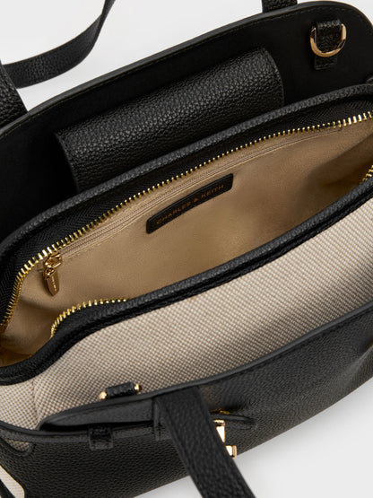 Aubrielle Belted Shoulder Bag - Black | CHARLES & KEITH