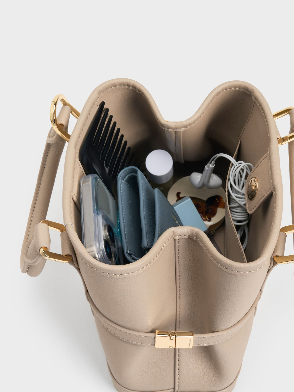 Mini Scottie Tote Bag - Taupe | CHARLES & KEITH