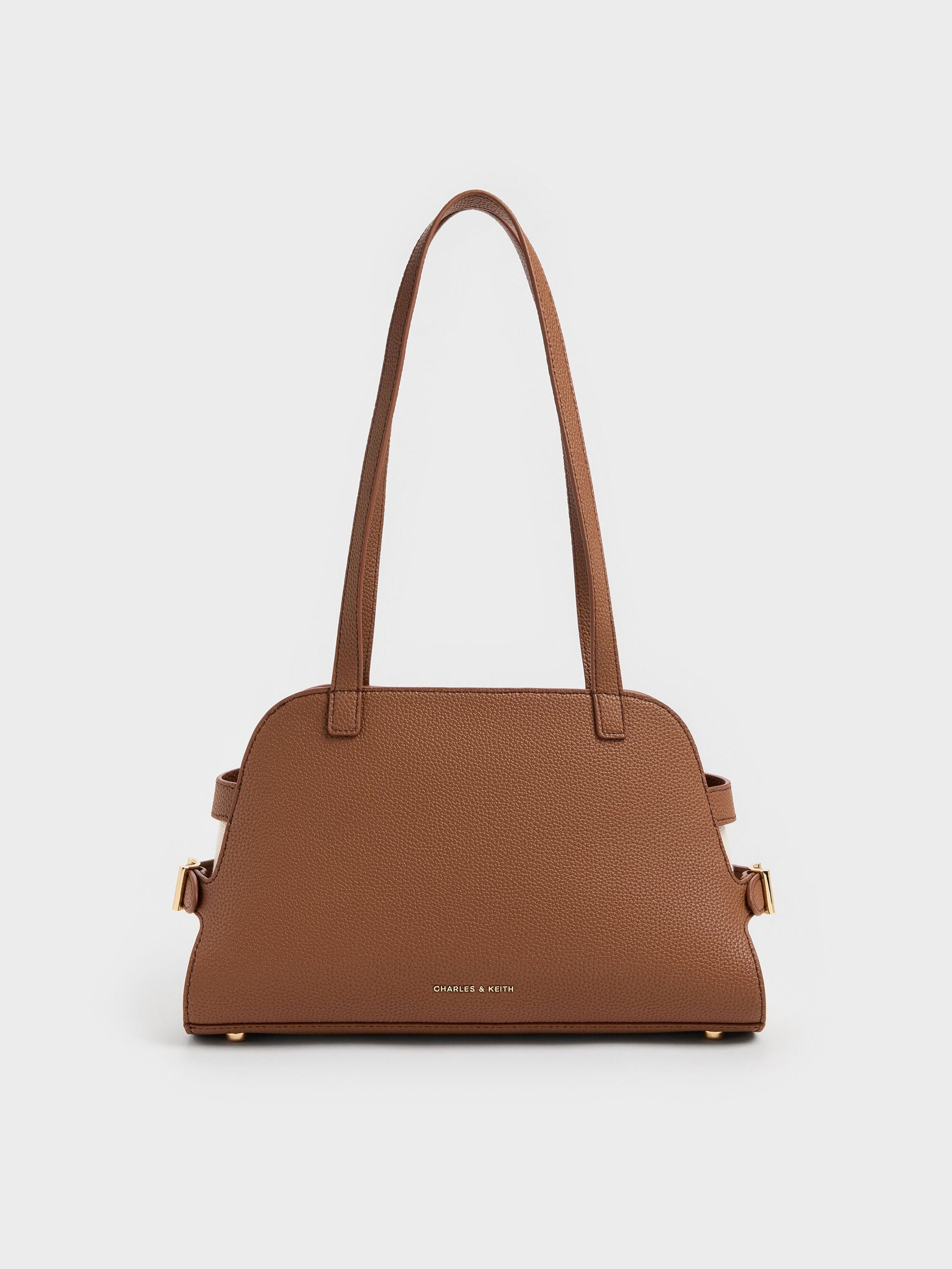 Aubrielle Belted Shoulder Bag - Chocolate | CHARLES & KEITH