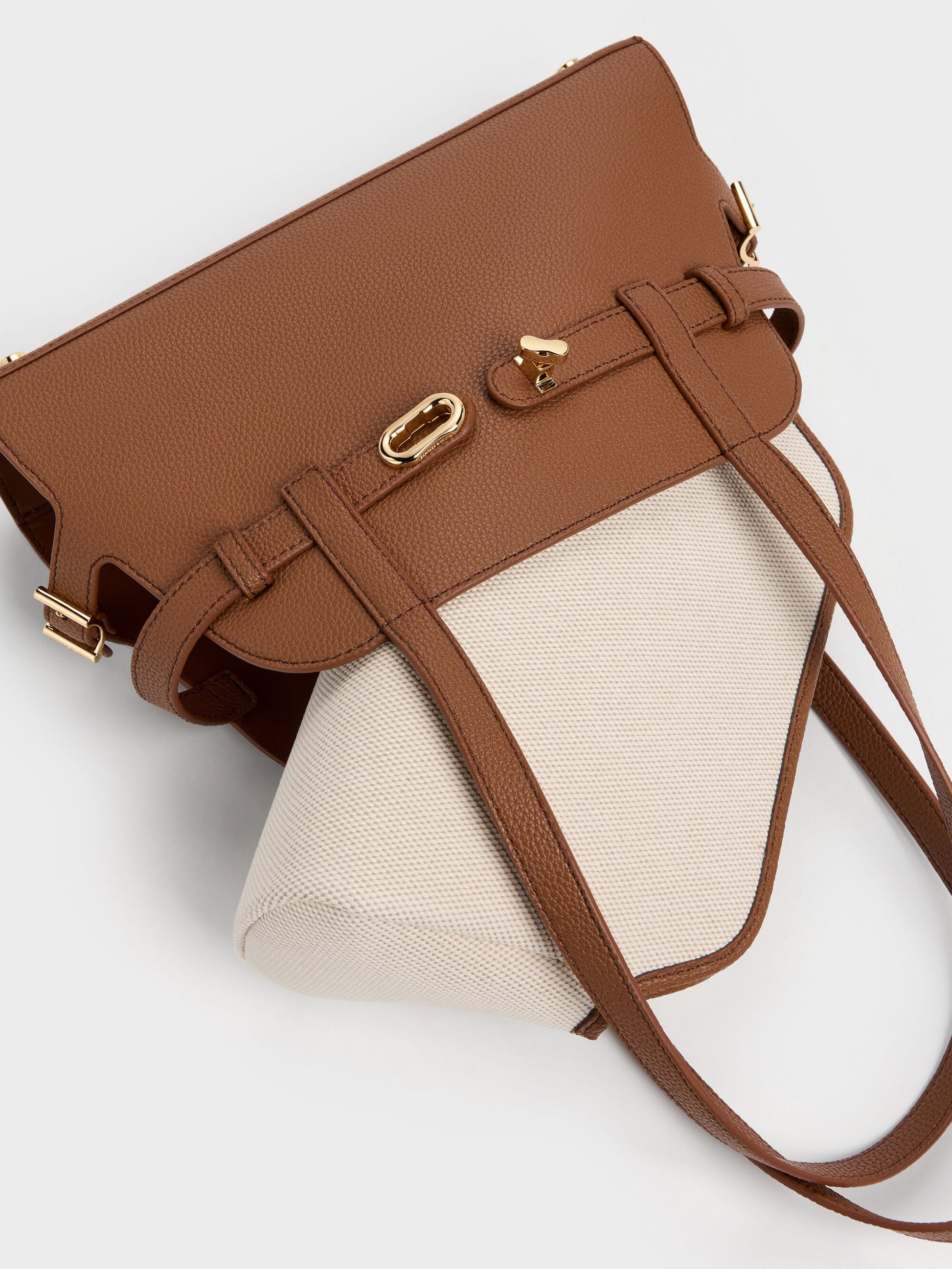 Aubrielle Belted Shoulder Bag - Chocolate | CHARLES & KEITH