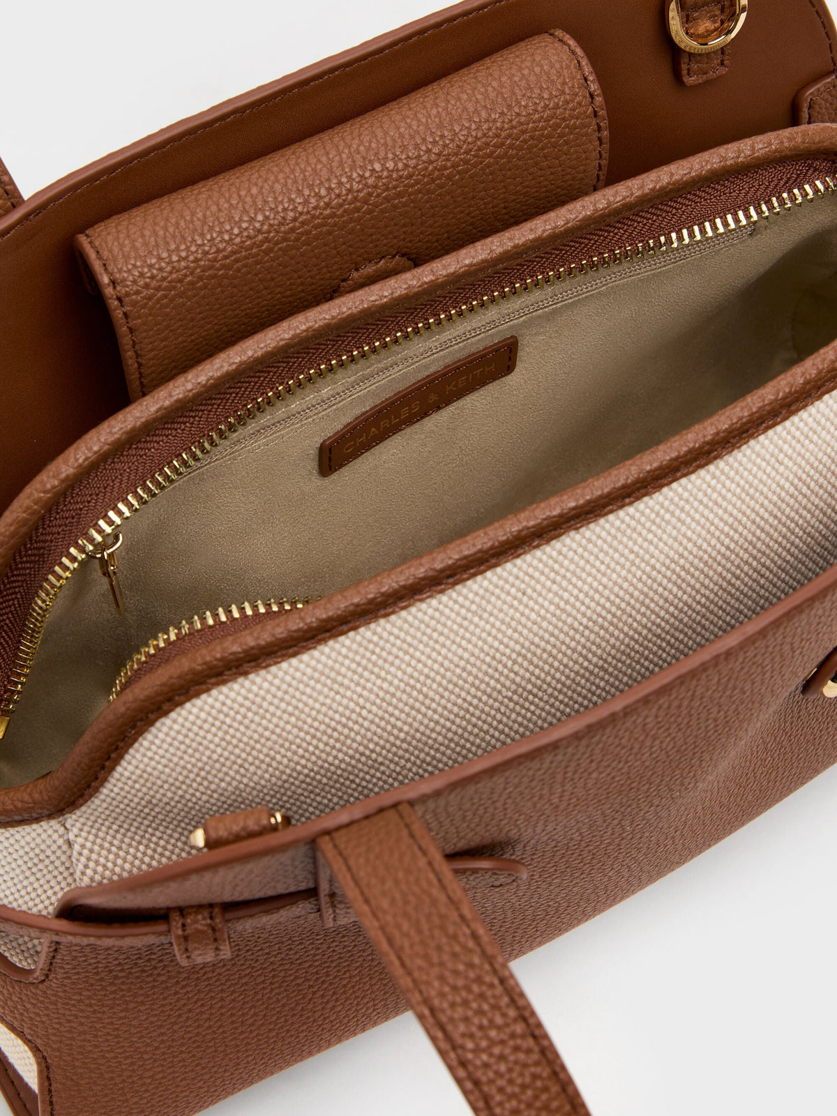 Aubrielle Belted Shoulder Bag - Chocolate | CHARLES & KEITH