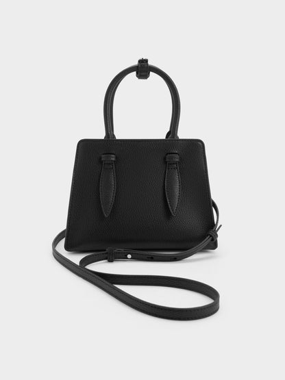 Allyn Structured Trapeze Tote Bag - Noir | CHARLES & KEITH