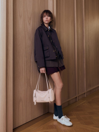 Levy Nylon Shoulder Bag - Soft Pink | CHARLES & KEITH