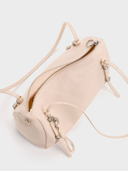 Levy Nylon Shoulder Bag - Soft Pink | CHARLES & KEITH