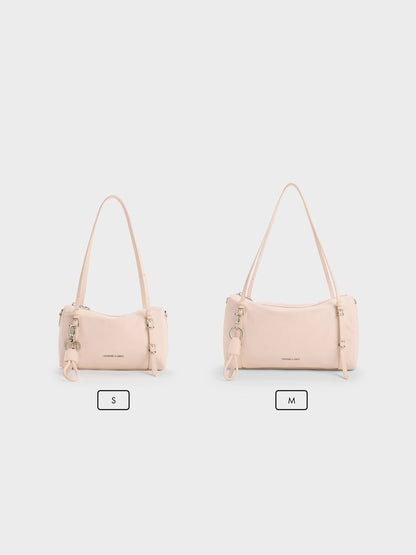 Levy Nylon Shoulder Bag - Soft Pink | CHARLES & KEITH