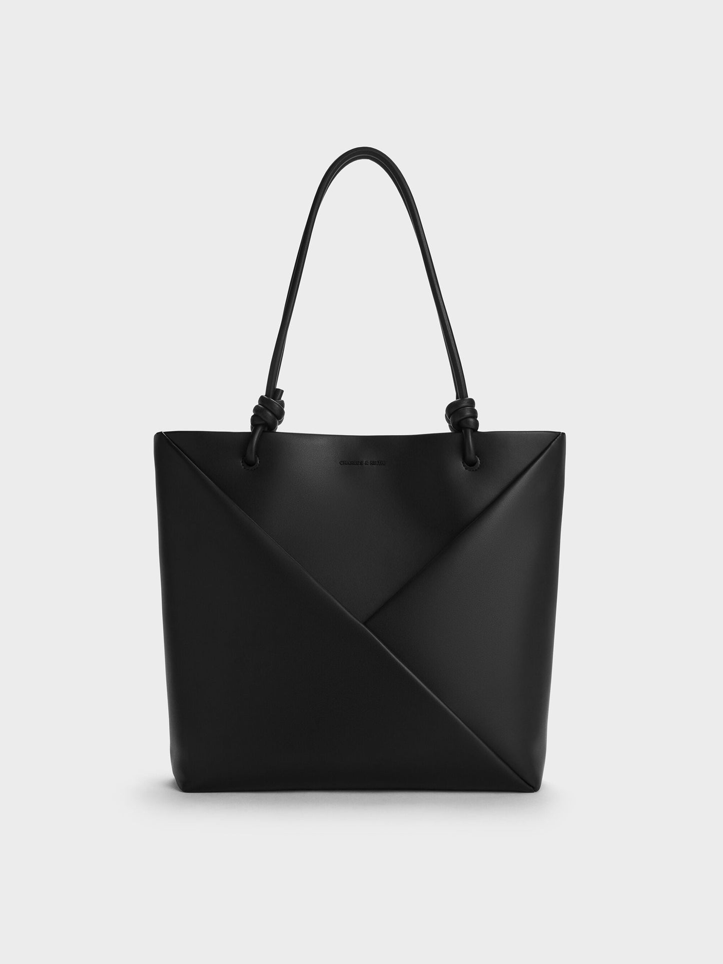 Midori Geometric Tote Bag - Jet Black | CHARLES & KEITH