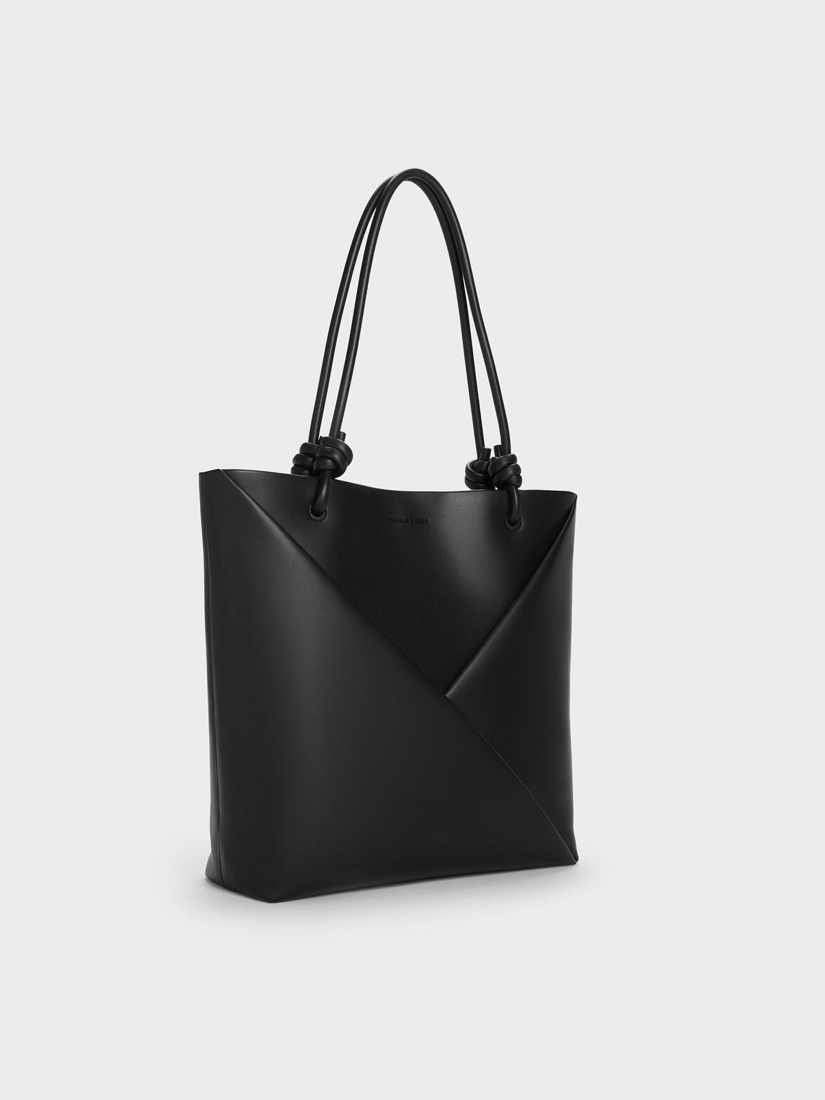 Midori Geometric Tote Bag - Jet Black | CHARLES & KEITH