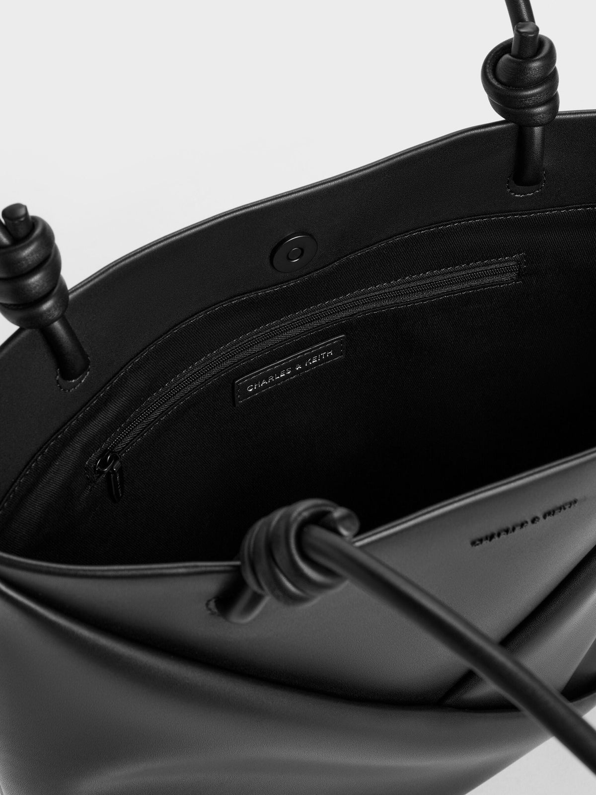 Midori Geometric Tote Bag - Jet Black | CHARLES & KEITH