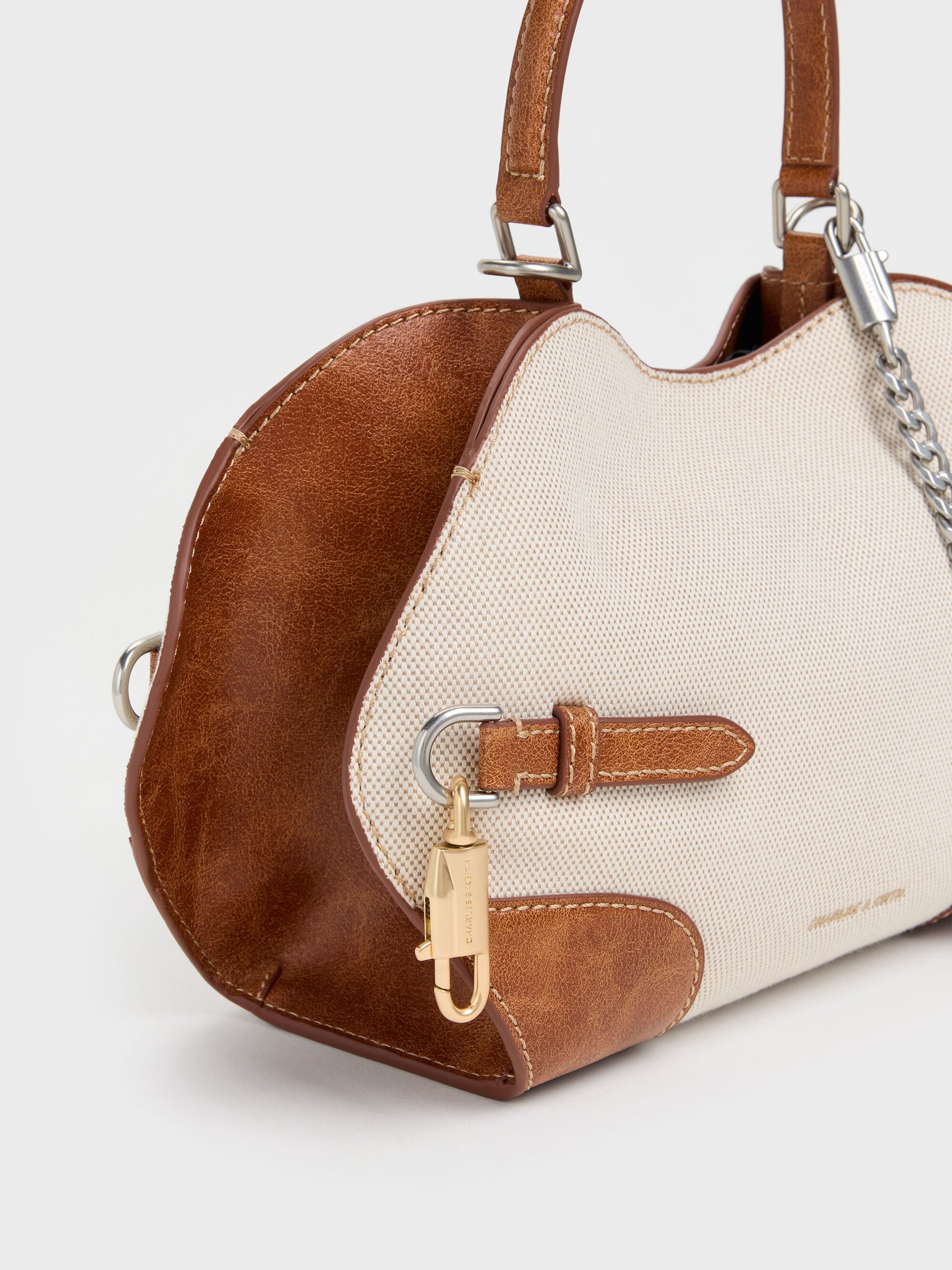 Delfina Canvas Chain Side-Belt Tote Bag - Multi | CHARLES & KEITH