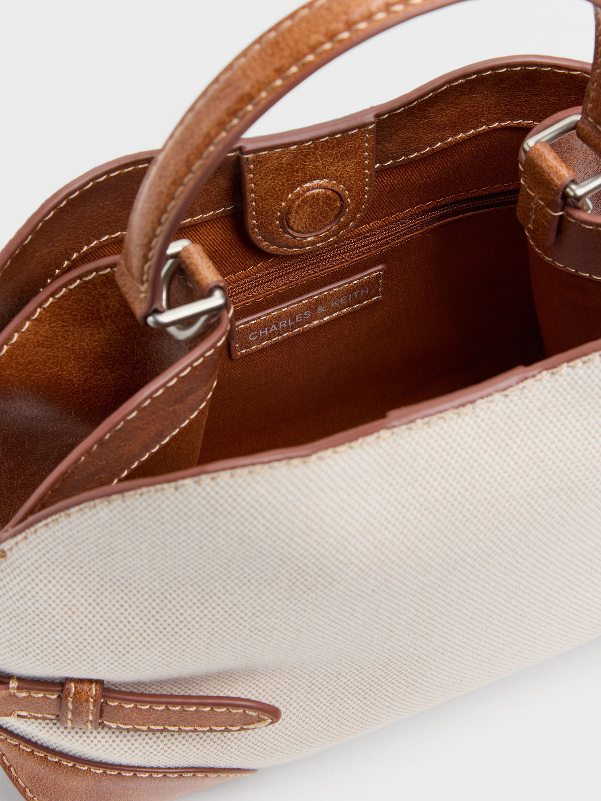 Delfina Canvas Chain Side-Belt Tote Bag - Multi | CHARLES & KEITH
