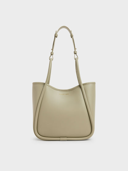 Mini Lyla Tubular Tote Bag - Pale Olive | CHARLES & KEITH