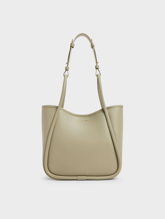 Mini Lyla Tubular Tote Bag - Pale Olive | CHARLES & KEITH