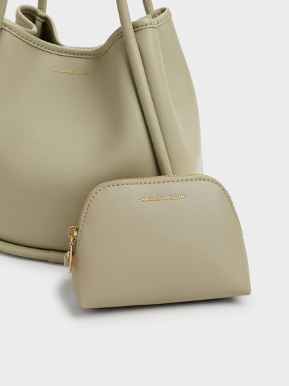 Mini Lyla Tubular Tote Bag - Pale Olive | CHARLES & KEITH