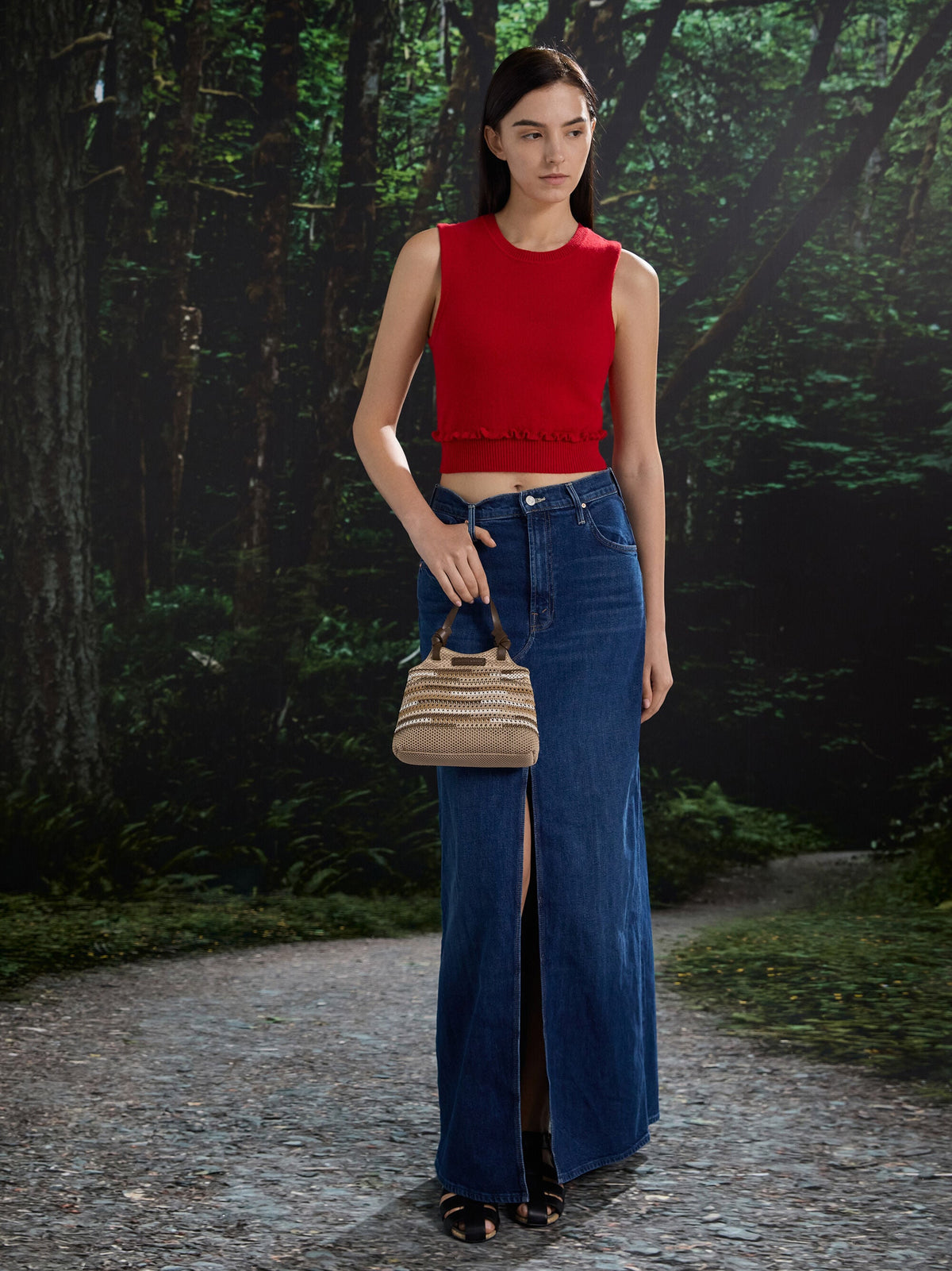 Mini Ida Multi-Stripe Knitted Tote Bag - Multi Brown | CHARLES & KEITH