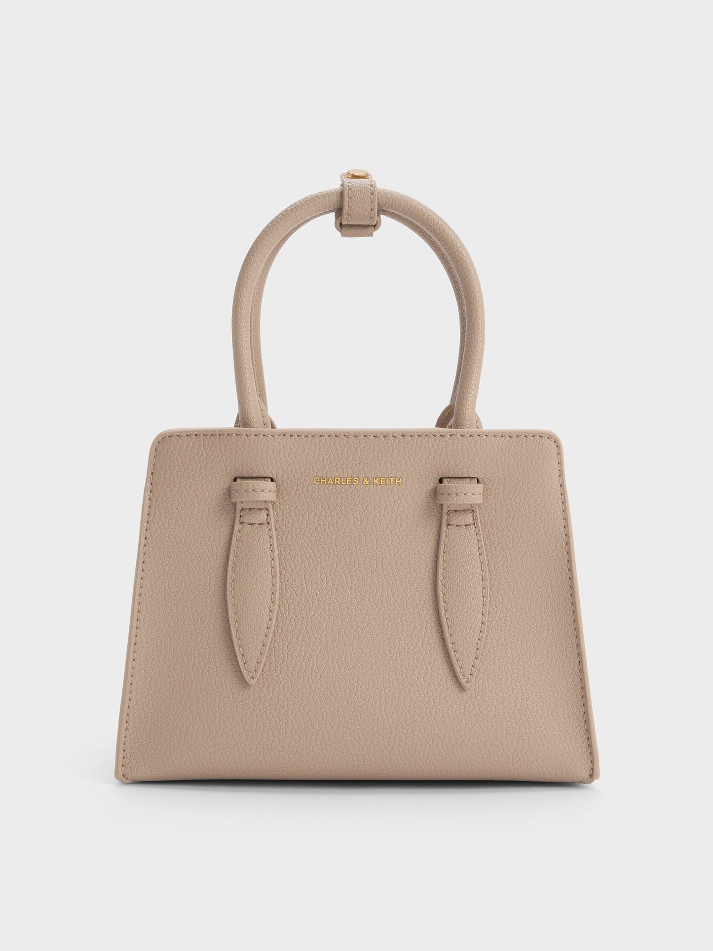 Allyn Structured Trapeze Tote Bag - Taupe | CHARLES & KEITH