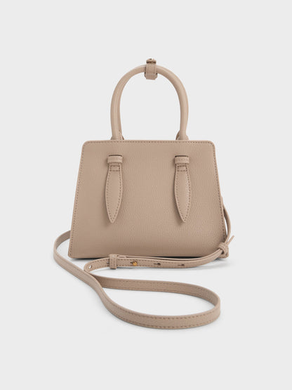 Allyn Structured Trapeze Tote Bag - Taupe | CHARLES & KEITH