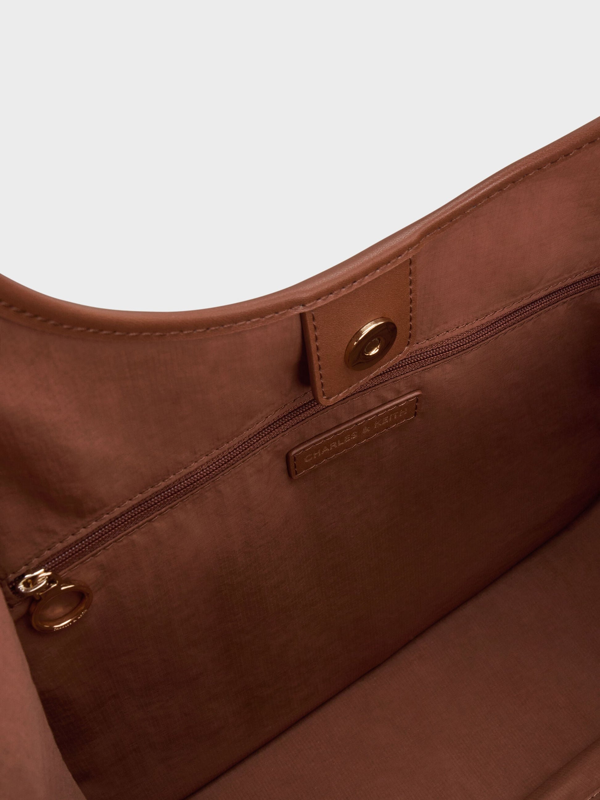 Sianna Canvas Contrast-Trim Tote Bag - Taupe Canvas | CHARLES & KEITH