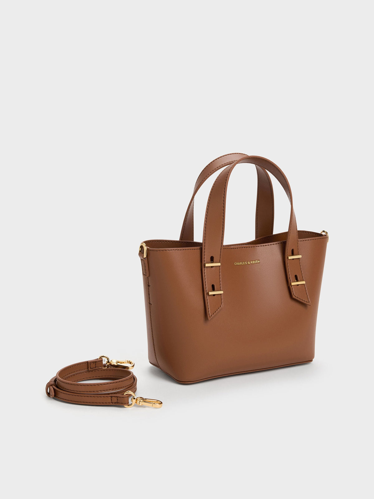 Mini Shania Tote Bag - Chocolate | CHARLES & KEITH