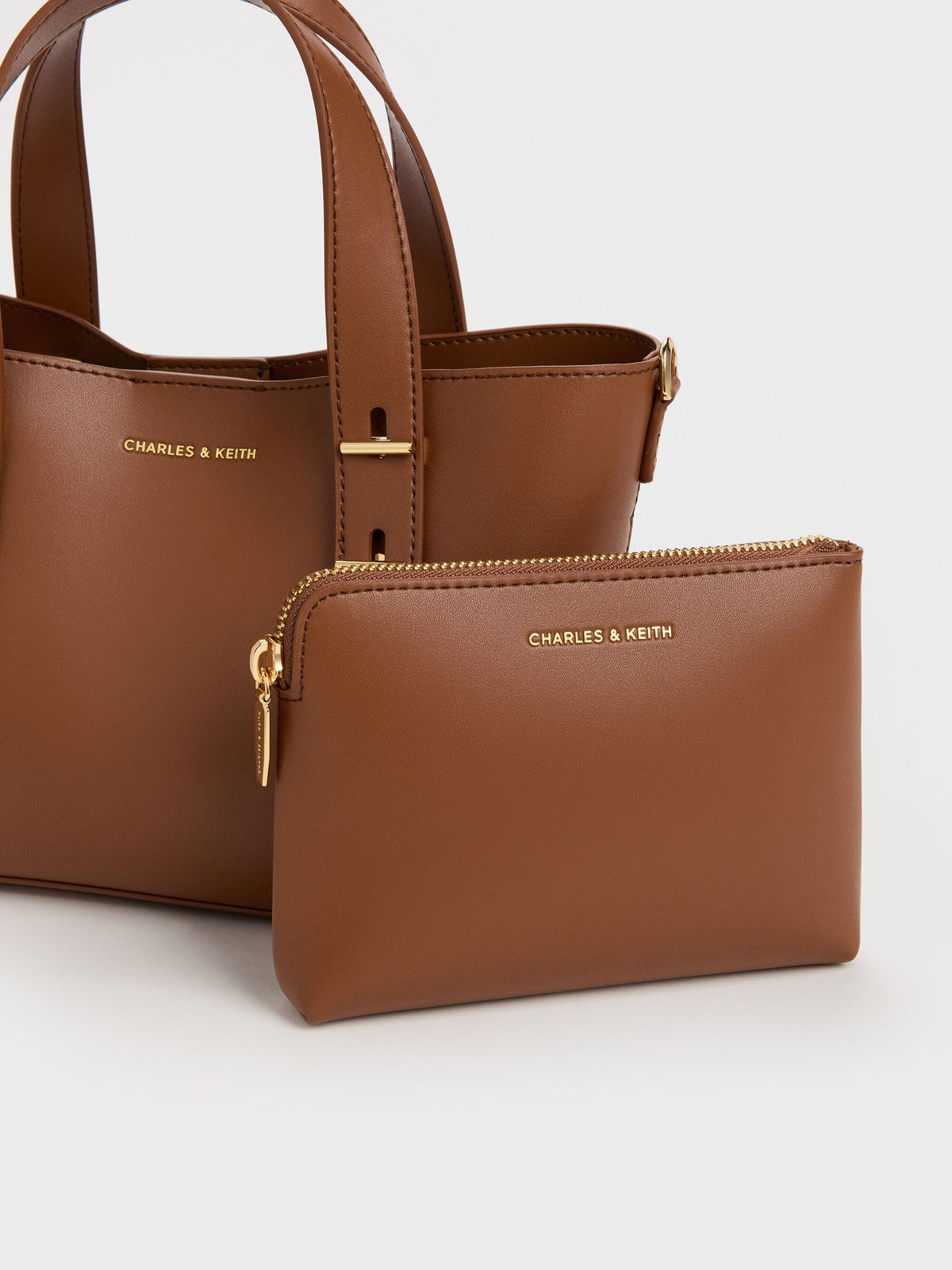 Mini Shania Tote Bag - Chocolate | CHARLES & KEITH