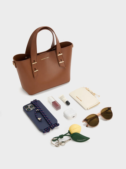 Mini Shania Tote Bag - Chocolate | CHARLES & KEITH
