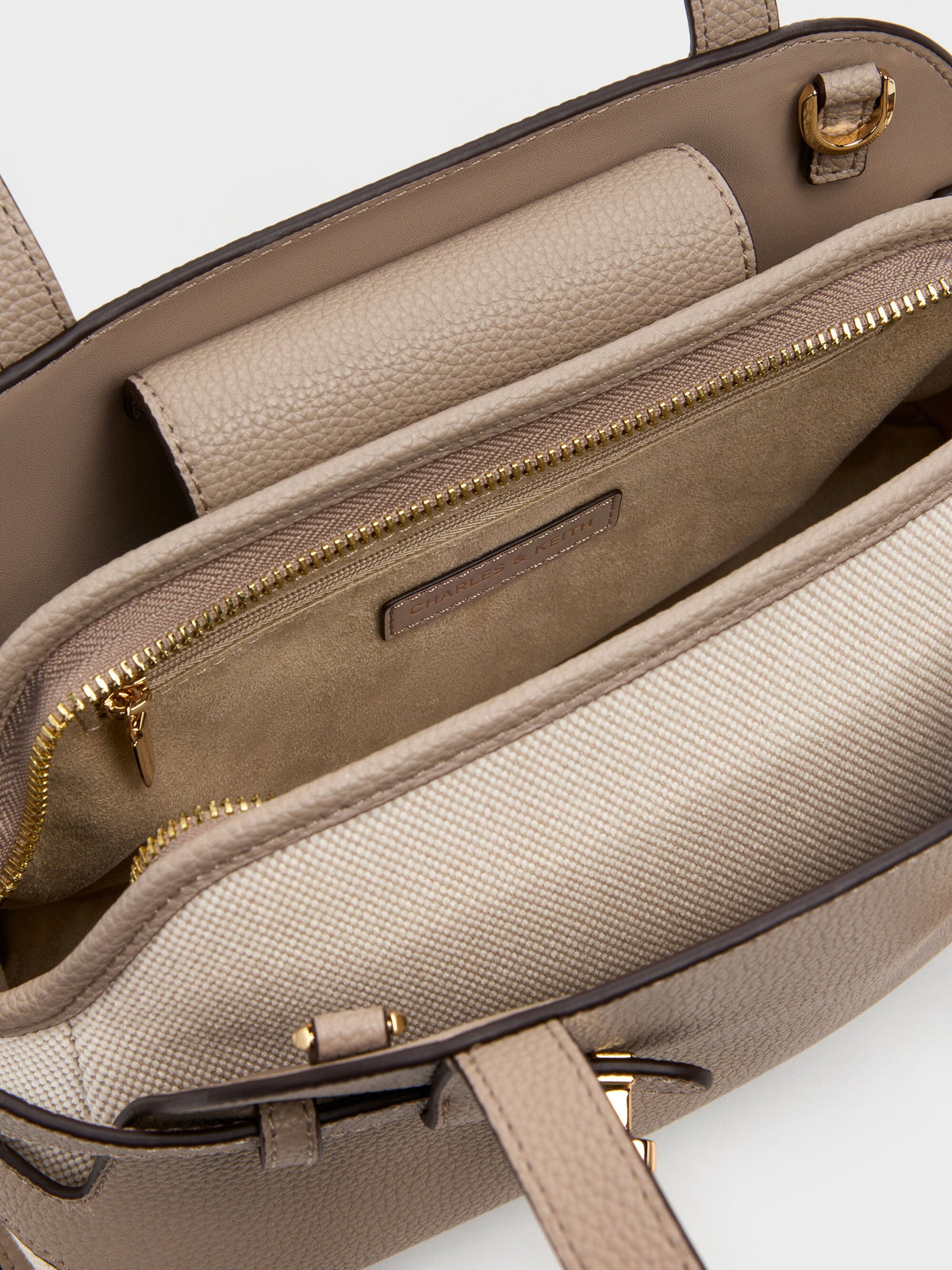 Aubrielle Belted Shoulder Bag - Taupe | CHARLES & KEITH