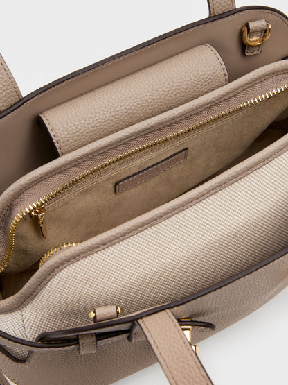 Aubrielle Belted Shoulder Bag - Taupe | CHARLES & KEITH