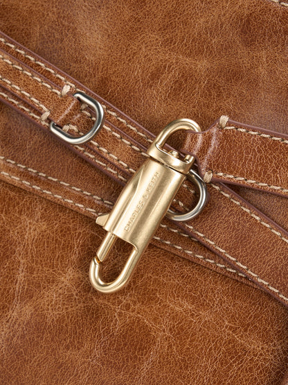 Delfina Belted Tote Bag - Distressed Tan | CHARLES & KEITH