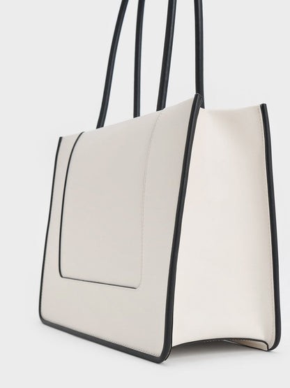 Daylla Tote Bag - Cream | CHARLES & KEITH