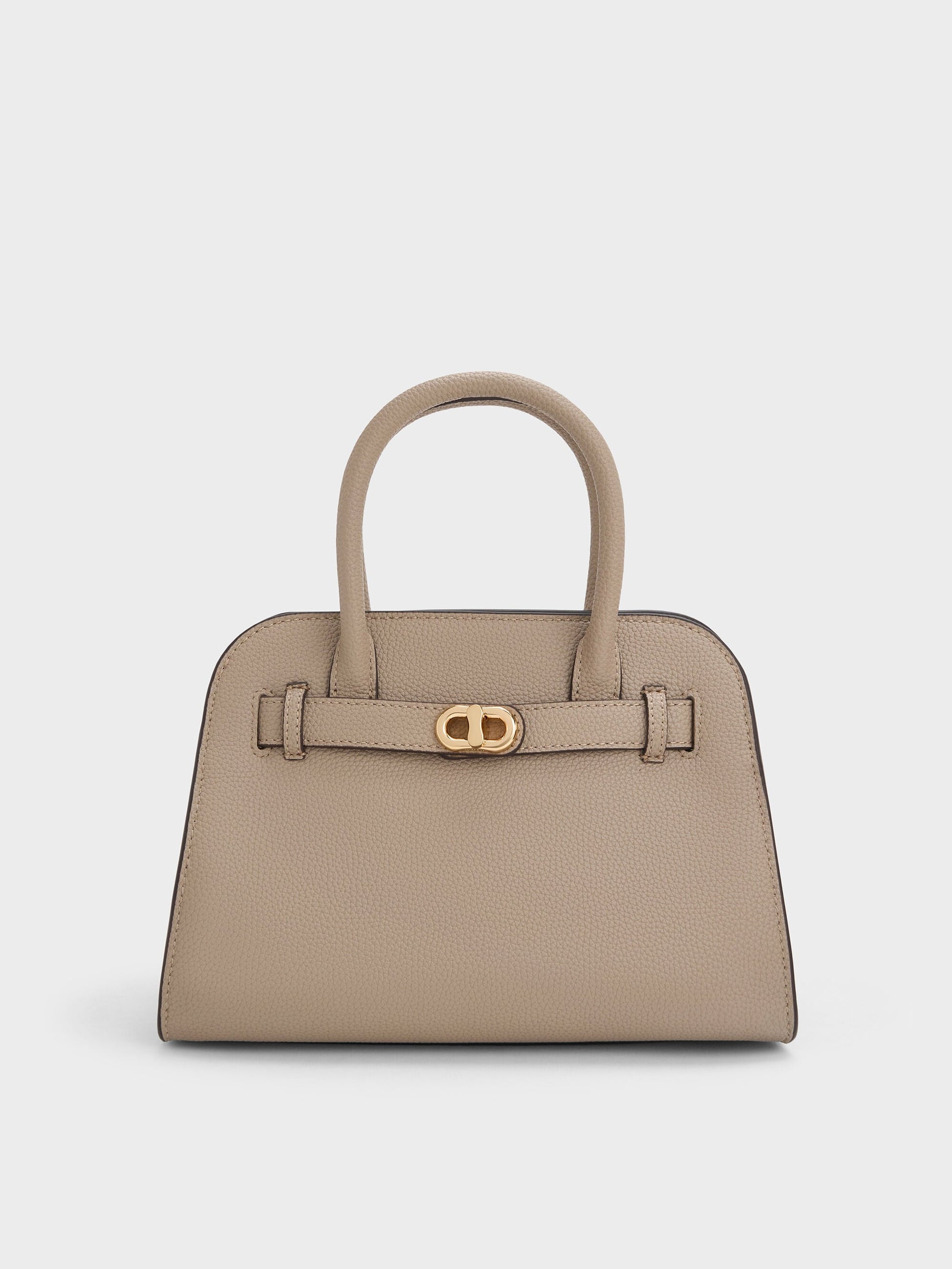 Aubrielle Belted Tote Bag - Taupe | CHARLES & KEITH