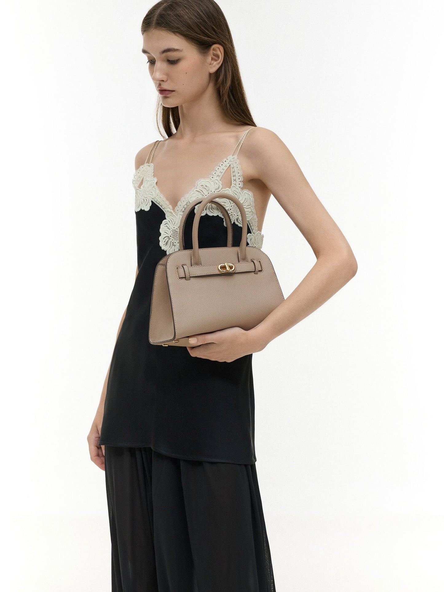 Aubrielle Belted Tote Bag - Taupe | CHARLES & KEITH
