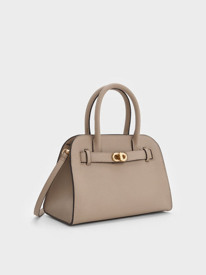 Aubrielle Belted Tote Bag - Taupe | CHARLES & KEITH