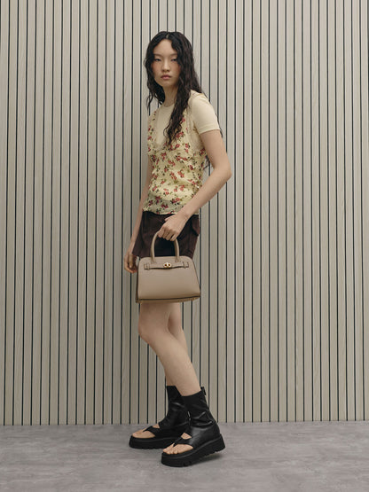 Aubrielle Belted Tote Bag - Taupe | CHARLES & KEITH