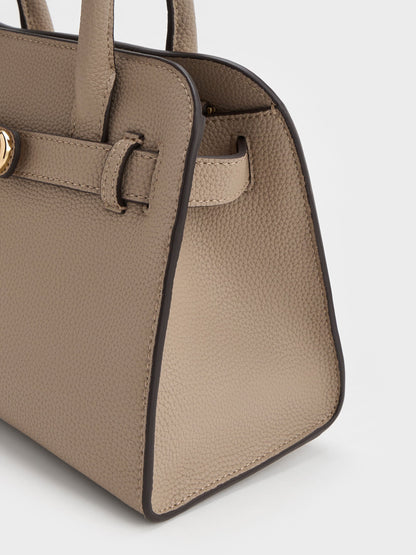 Aubrielle Belted Tote Bag - Taupe | CHARLES & KEITH