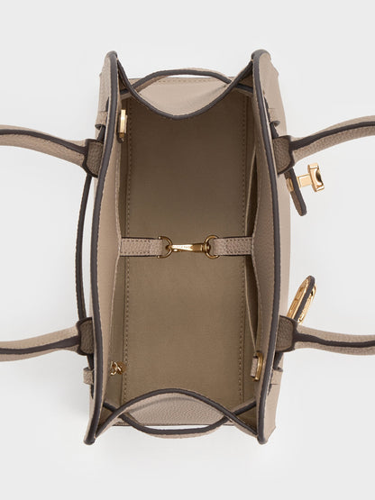 Aubrielle Belted Tote Bag - Taupe | CHARLES & KEITH