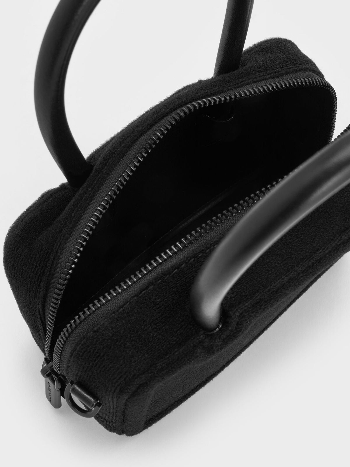 Perline Boxy Top Handle Bag With Floral Appliques - Jet Black | CHARLES & KEITH