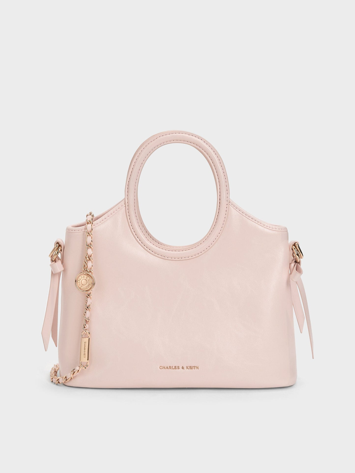 Mini Dalia Bow Oval-Handle Tote Bag - Soft Pink | CHARLES & KEITH