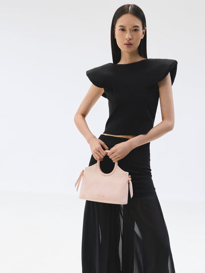 Mini Dalia Bow Oval-Handle Tote Bag - Soft Pink | CHARLES & KEITH