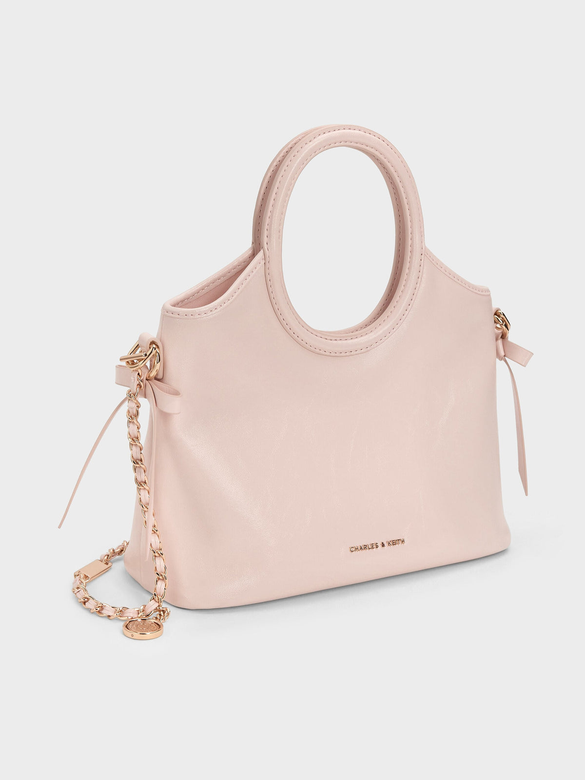 Mini Dalia Bow Oval-Handle Tote Bag - Soft Pink | CHARLES & KEITH