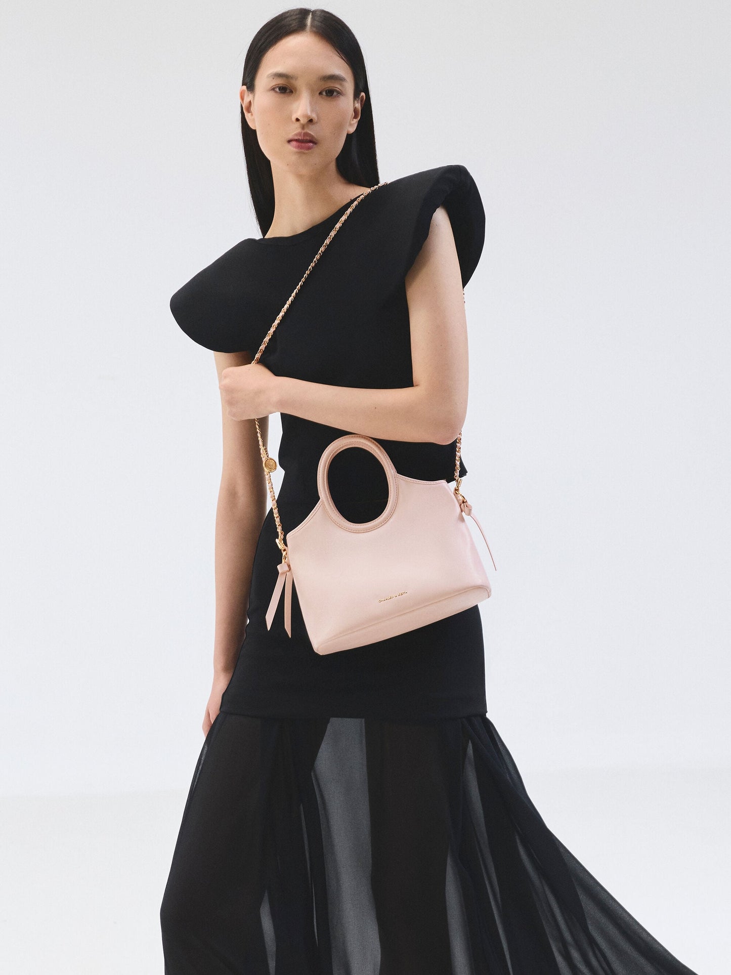 Mini Dalia Bow Oval-Handle Tote Bag - Soft Pink | CHARLES & KEITH