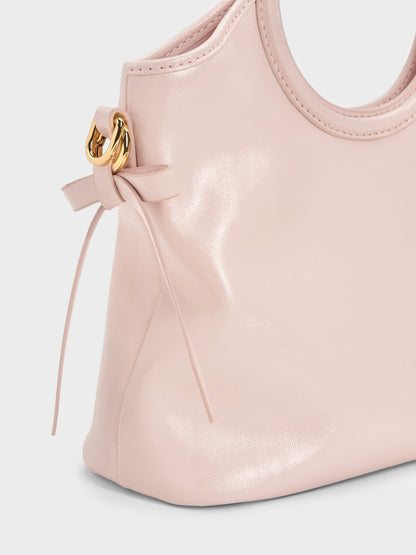 Mini Dalia Bow Oval-Handle Tote Bag - Soft Pink | CHARLES & KEITH