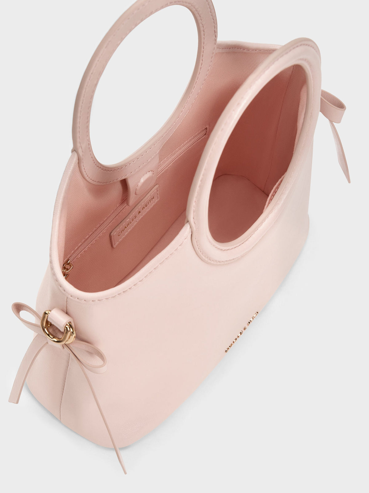 Mini Dalia Bow Oval-Handle Tote Bag - Soft Pink | CHARLES & KEITH