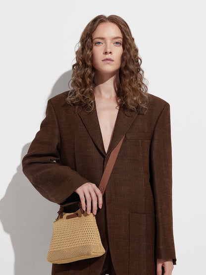Mini Ida Knitted Tote Bag - Beige | CHARLES & KEITH