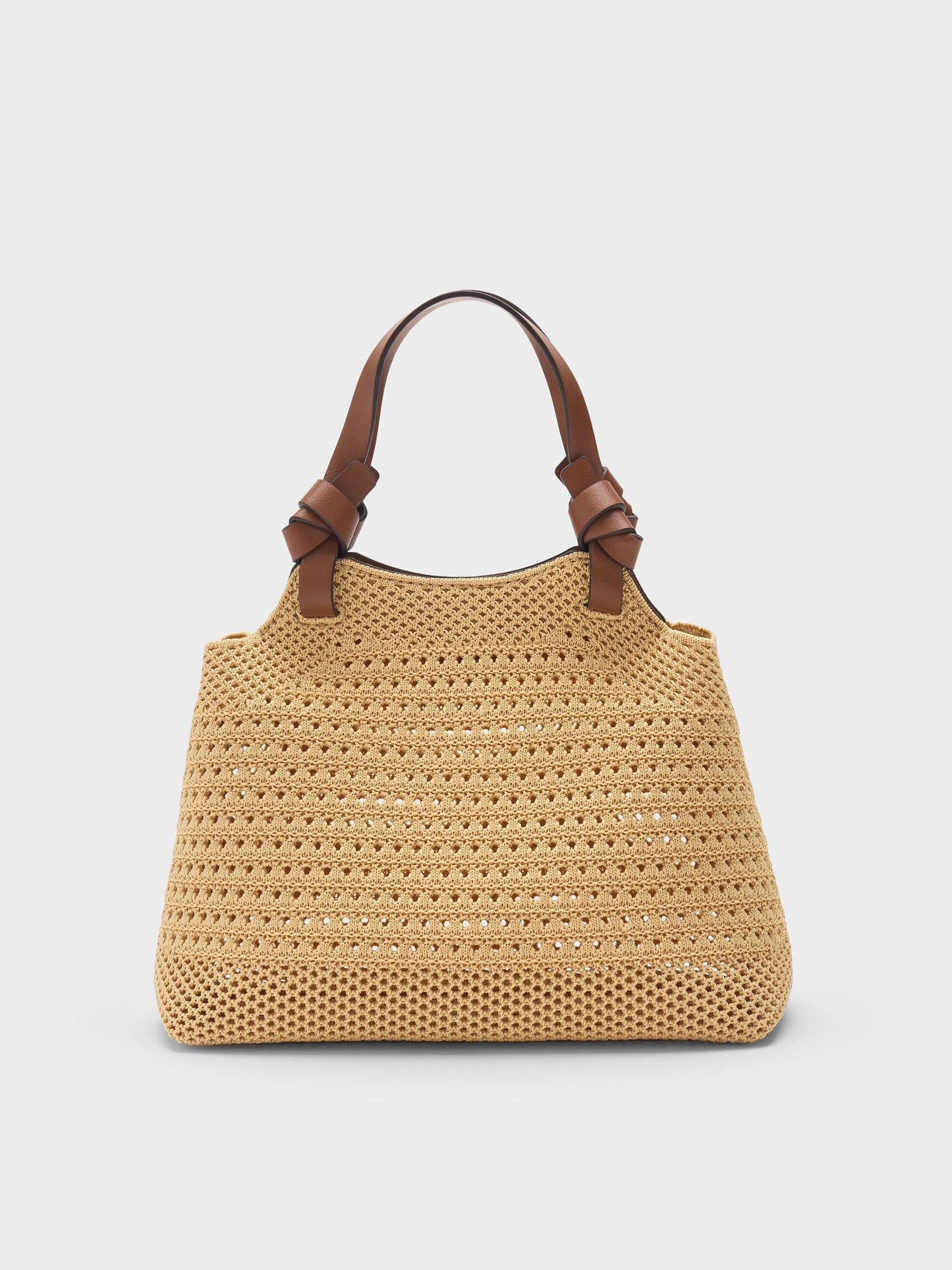 Mini Ida Knitted Tote Bag - Beige | CHARLES & KEITH