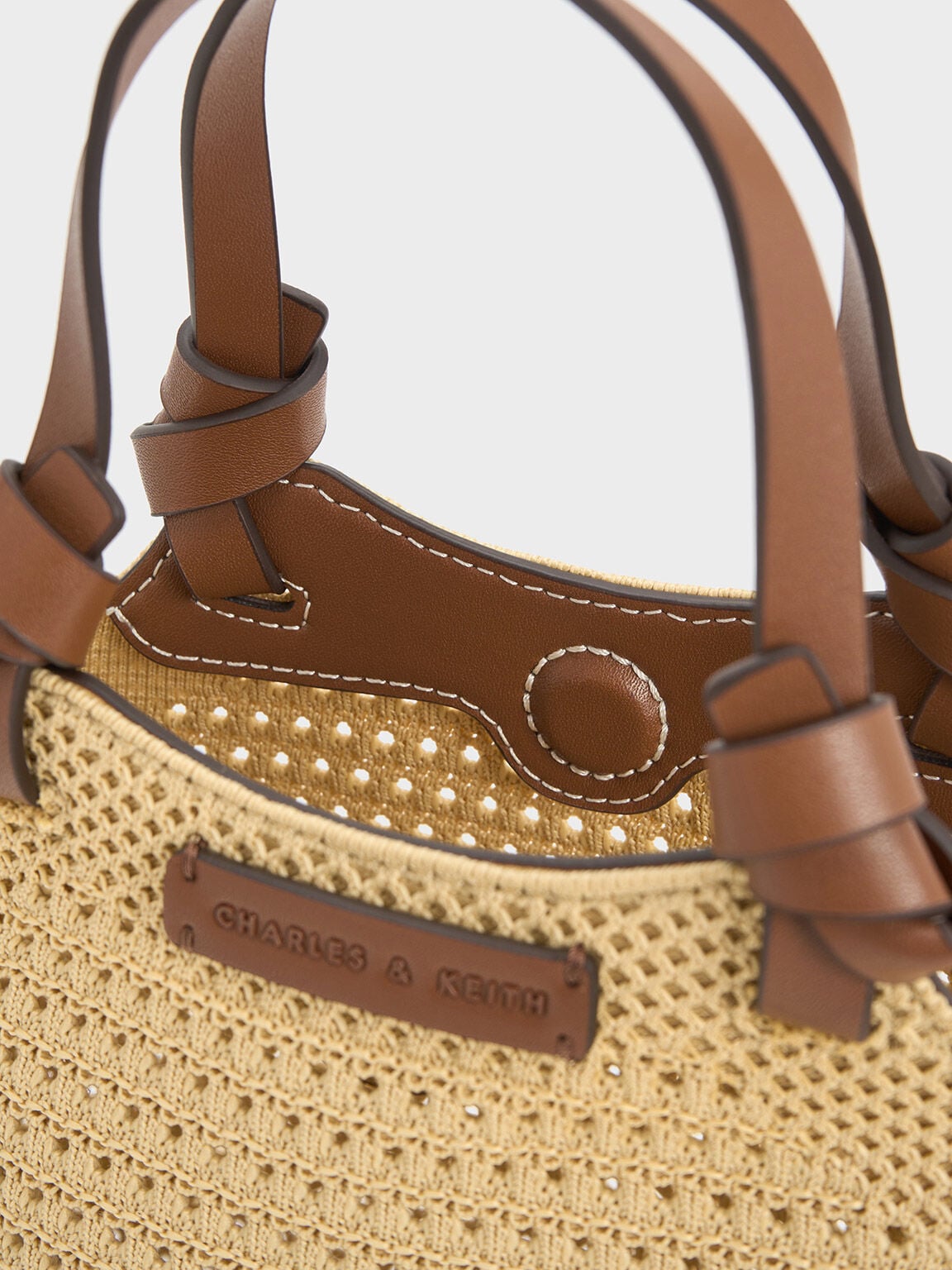 Mini Ida Knitted Tote Bag - Beige | CHARLES & KEITH